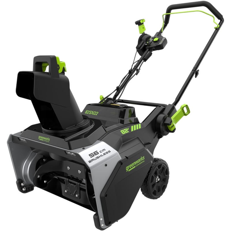 Изображение товара Снегоуборщик аккумуляторный Greenworks 82SN22 с мощным двигателем и LED фарами