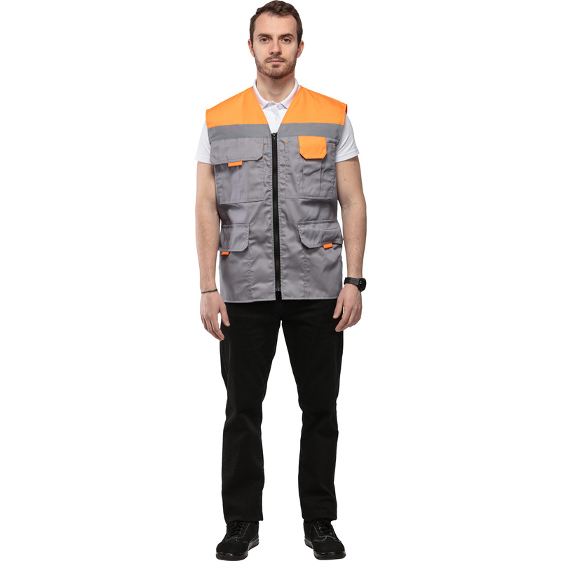 Изображение товара Жилет рабочий летний л30-ЖЛ серый оранжевый защитный