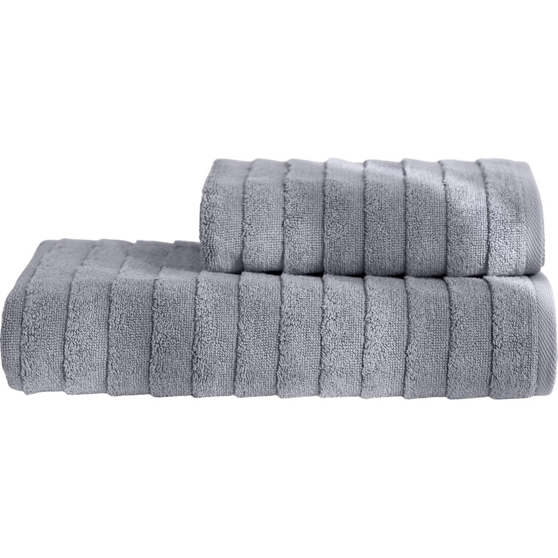 Изображение товара Набор махровых полотенец Verossa Steps texture 2 шт 50x90/70x140 серые