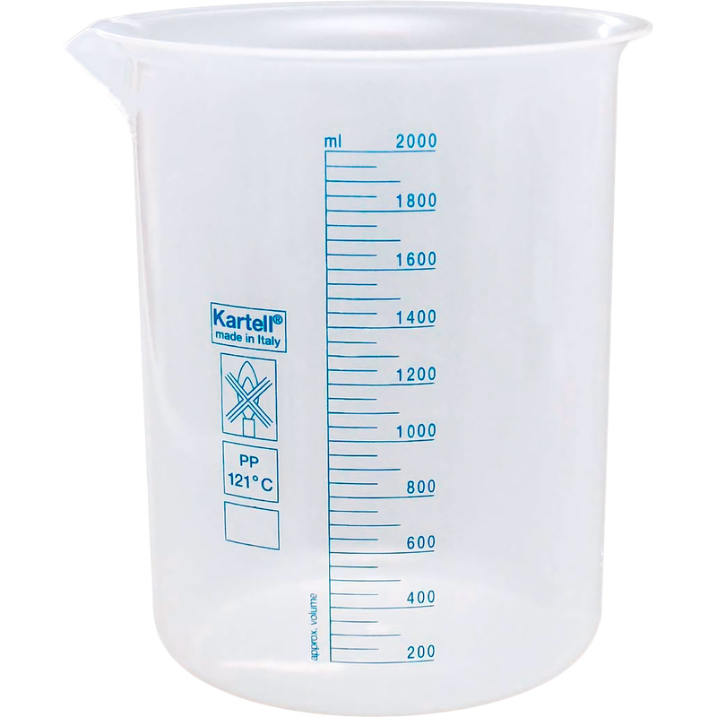 Изображение товара Мерный стакан полипропилен 2000 мл (4 штуки в упаковке)