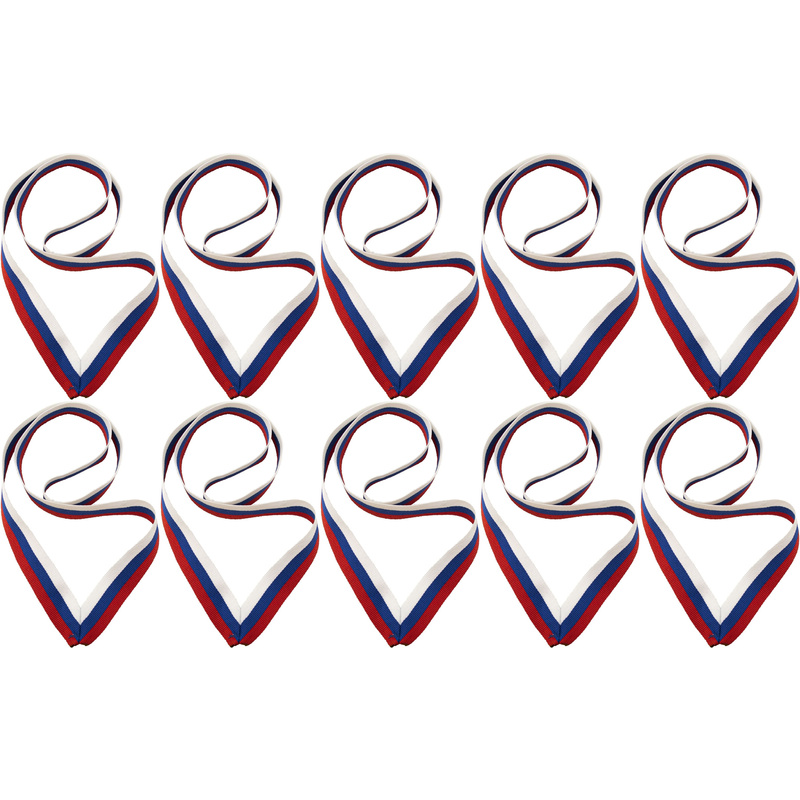 Изображение товара Набор лент Диалог-Конверсия Триколор 10 штук для награждений спортивных и торжественных мероприятий