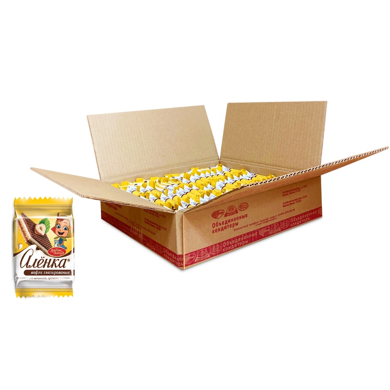 Изображение товара Вафли Аленка молочная начинка орехи какао 1.38 кг - классические хрустящие вафли с орехами и шокола