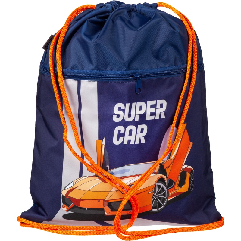 Изображение товара Мешок для сменной обуви Schoo Super car 330x420 мм синий с карманом
