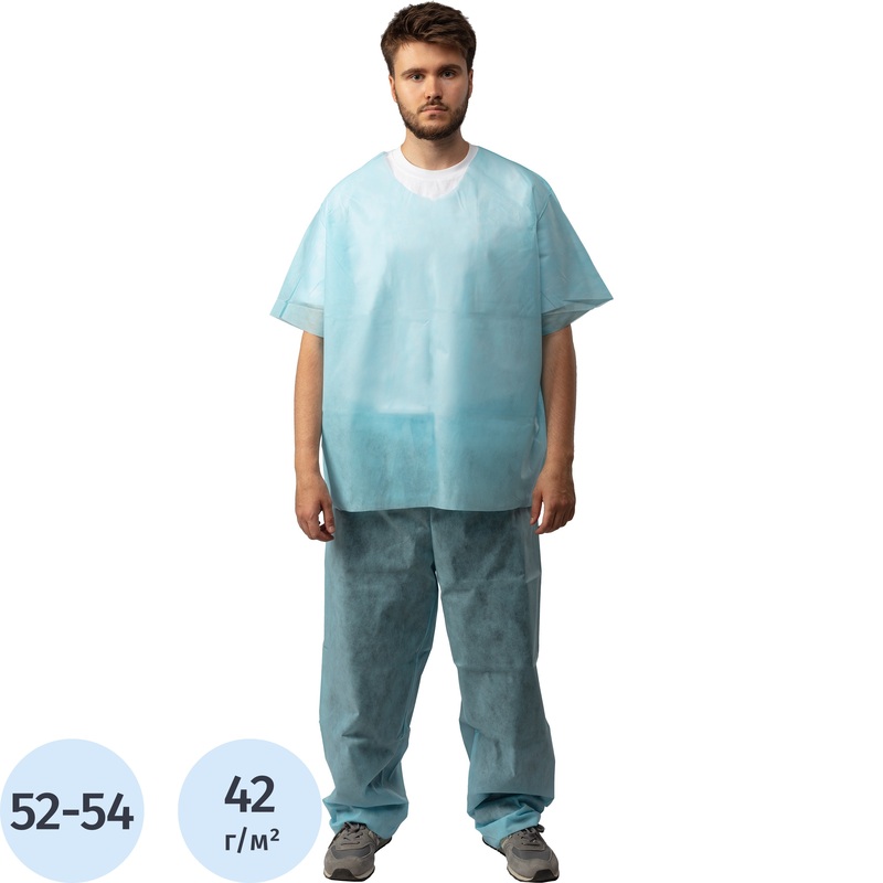 Изображение товара Костюм одноразовый хирургический Гекса нестерильный размер 52-54 рубашка брюки