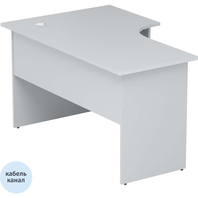 Изображение товара Угловой стол для офиса Easy to lead Easy One LT 22/16 правый серый 1400х900х740 мм