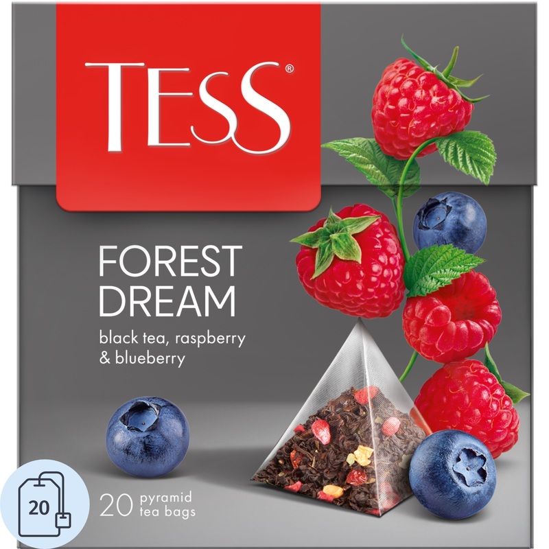 Изображение товара Чай черный Tess Forest Dream 20 пирамидок малина и черника