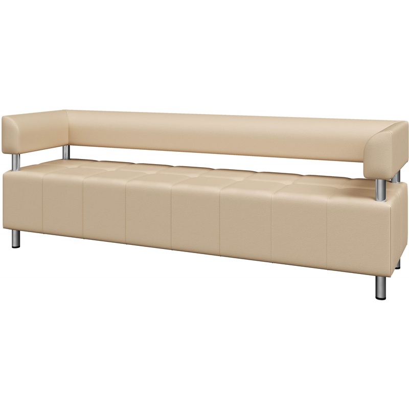 Изображение товара Трехместный диван Юнит-Док U3-2 бежевый искусственная кожа для ожидания и общественных помещений