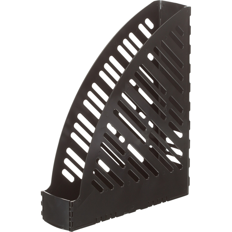 Изображение товара Лоток вертикальный для бумаг 70 мм Attache пластиковый черный сборный