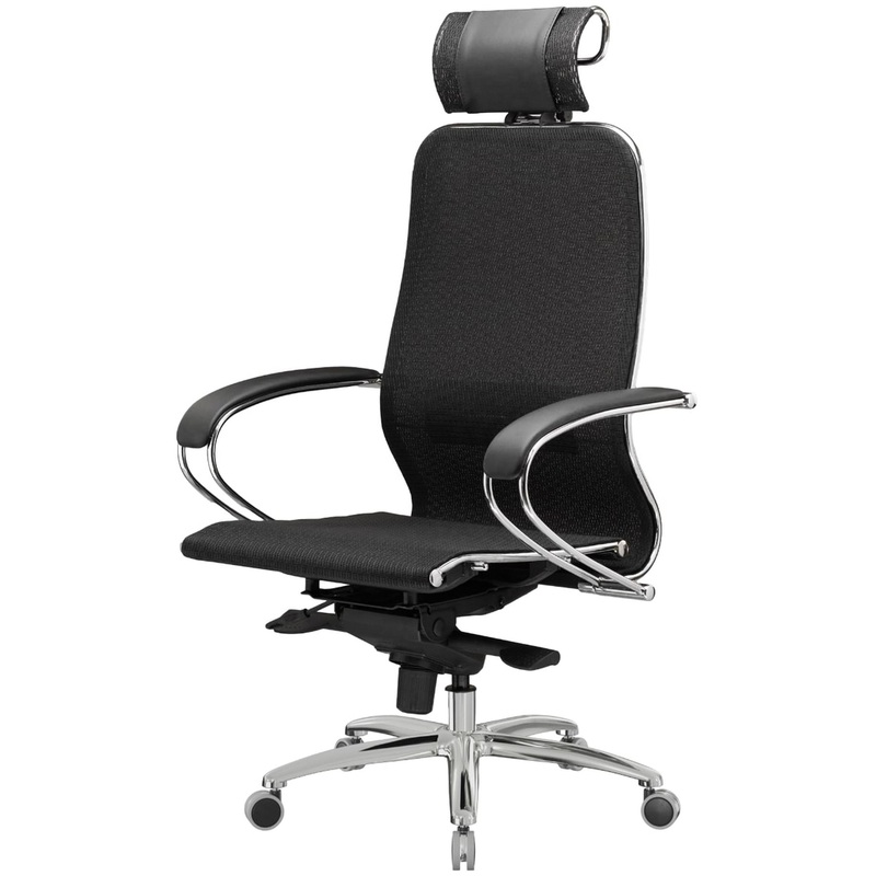 Изображение товара Кресло для руководителя Метта S-2.04 чёрное из сетки и металла