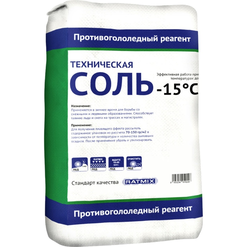 Изображение товара Реагент противогололёдный Ratmix мешок 25 кг до -15С