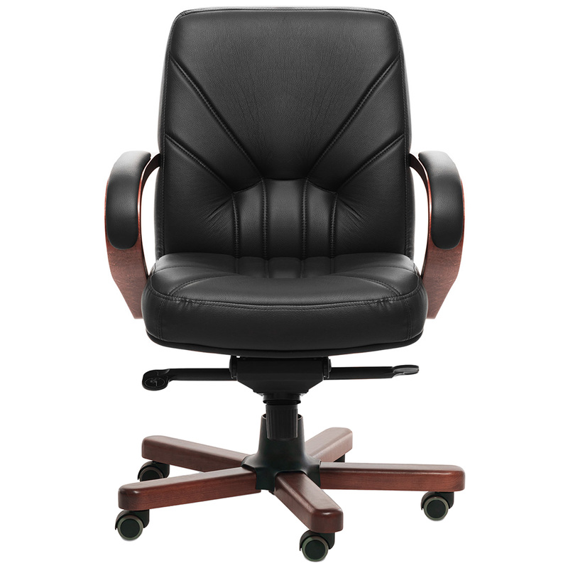 Изображение товара Кресло руководителя Multi-Office Verona B черное натуральная кожа с компаньоном