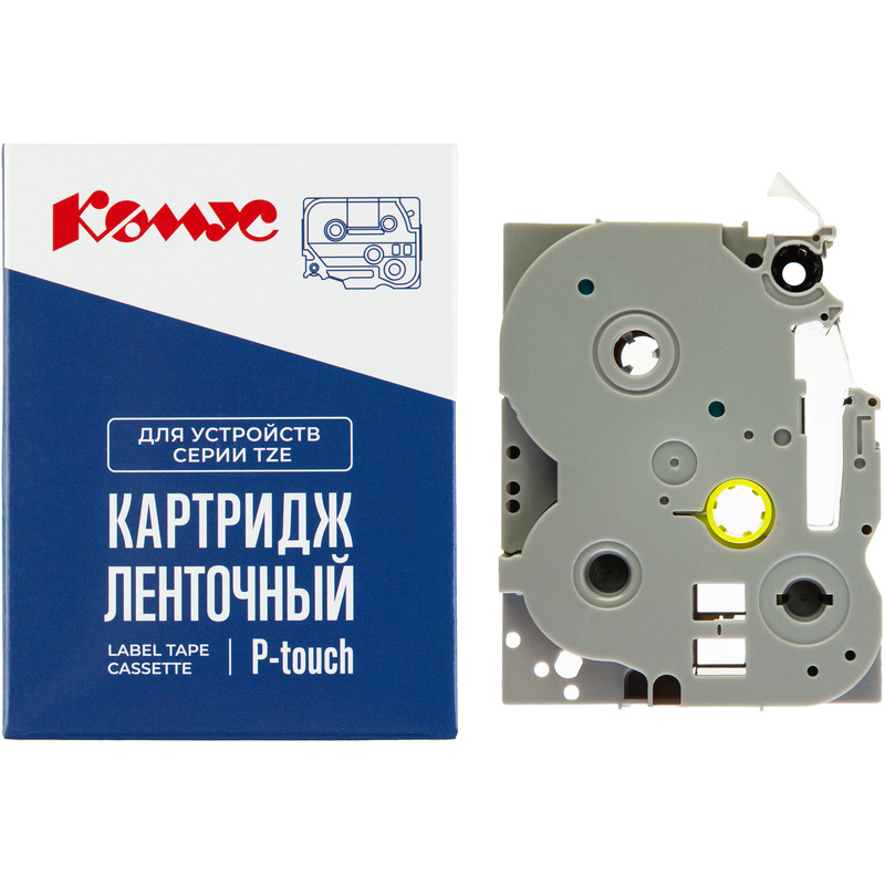 Изображение товара Картридж Комус TZE-455 для этикеток Brother, 24 мм x 8 м, красный фон, белый шрифт