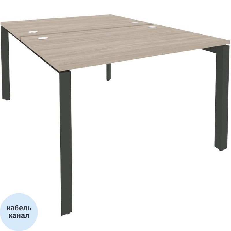 Изображение товара Рабочая станция на 2 рабочих места ONIX-П O.MP-D.RS-2.2.8 (дуб аттик/антрацит, 1180х1635х750 мм)