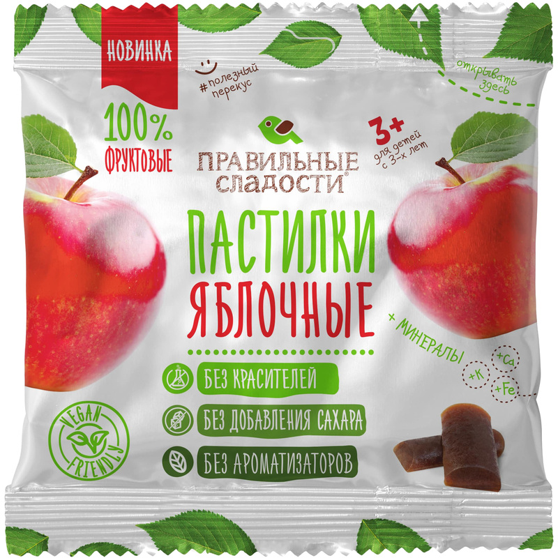 Изображение товара Пастилки Правильные сладости Яблочные 70 г