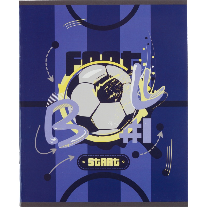 Изображение товара Тетрадь общая №1 School Football А5 48 листов в клетку на скрепке обложка с рисунком ВД-лак