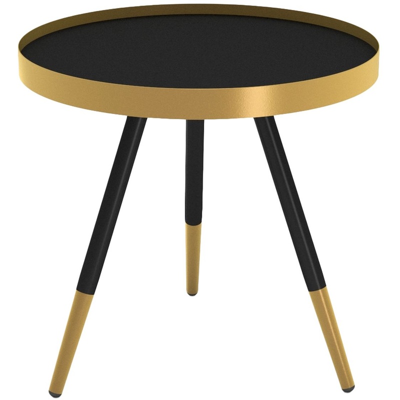 Изображение товара Стол журнальный SHT-CT28 золото и черный муар, 430х430х445 мм