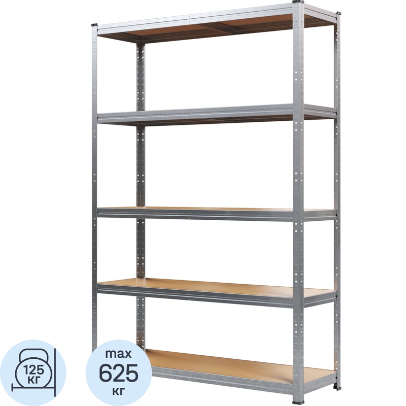 Изображение товара Стеллаж металлический Металл-Завод 5 полок 1200x400x1800 мм