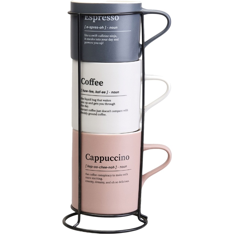 Изображение товара Набор кружек Lefard 250 320 400 мл на подставке стильный фарфор