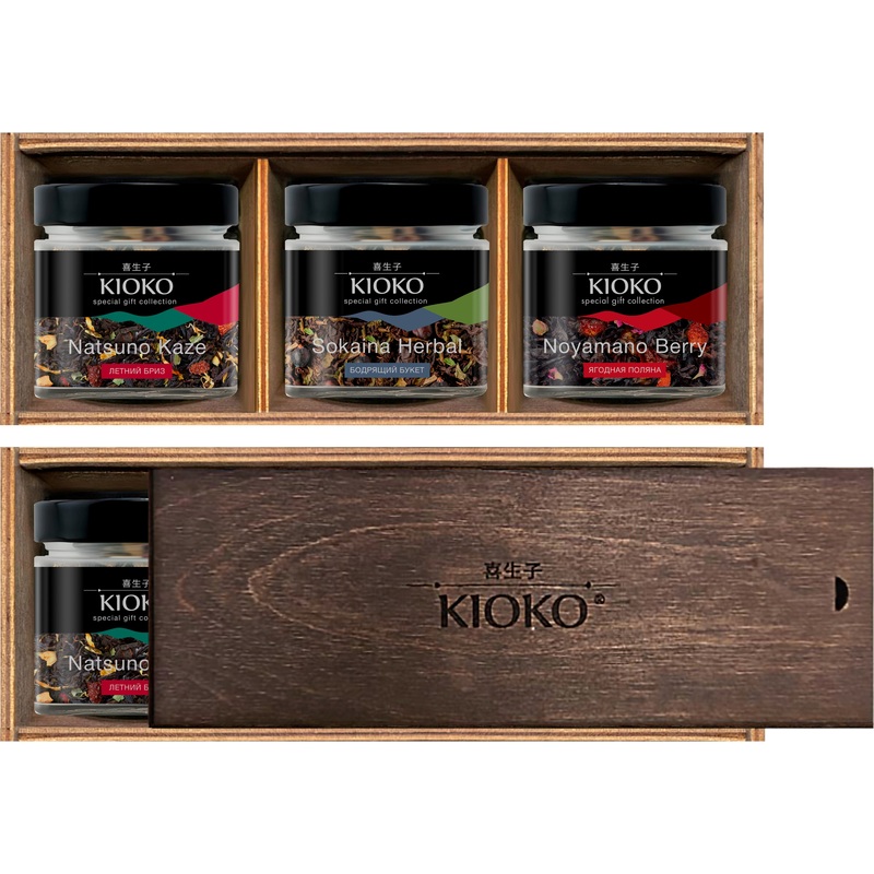 Изображение товара Подарочный набор чёрного чая Kioko Yakushima Forest 100 г с травами и ягодами