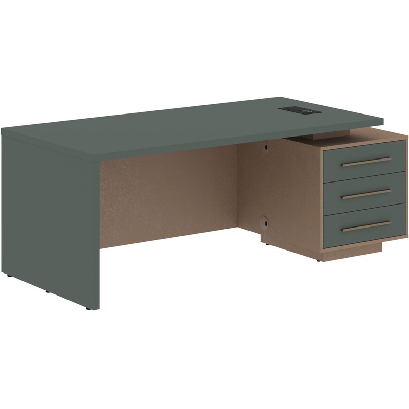 Изображение товара Стол руководителя с тумбой 2000х900х750 мм нефрит кобра Velion VCT 2090