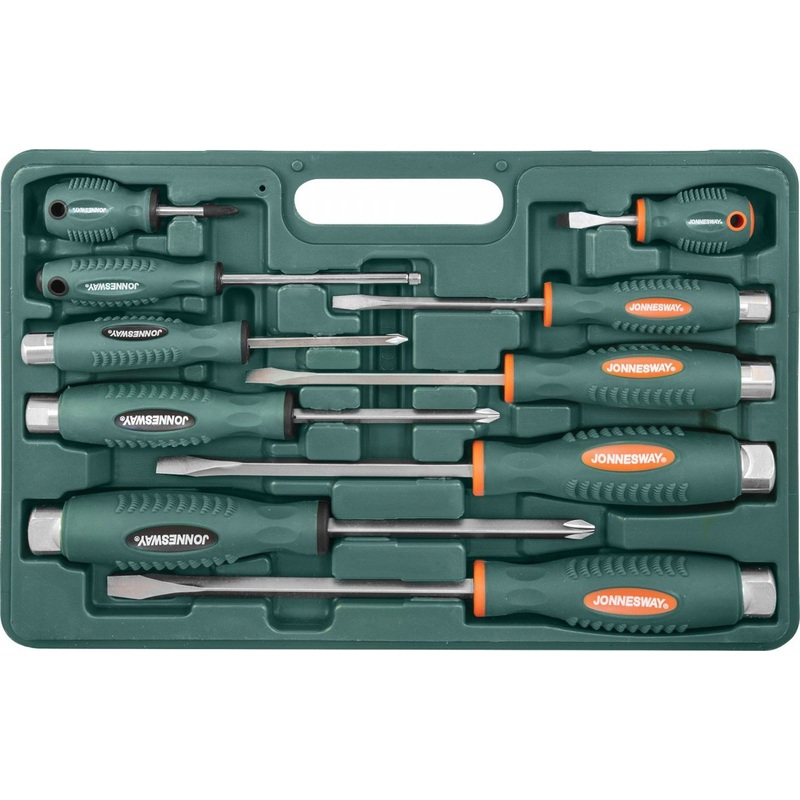 Изображение товара Набор отвёрток Jonnesway D70PP10S 10 штук профессиональный комплект для ремонта