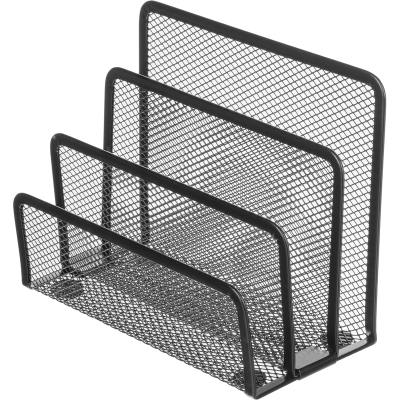 Изображение товара Вертикальный металлический лоток сортер для бумаг Attache 173 мм черный 3 отделения