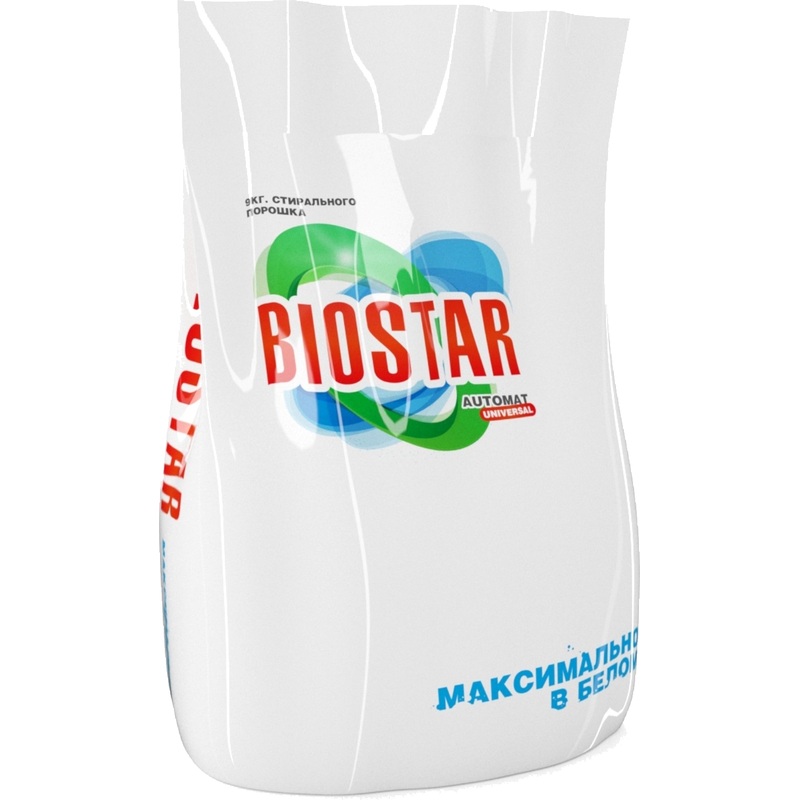 Изображение товара Порошок стиральный автомат Biostar Universal 9 кг для белого и цветного белья