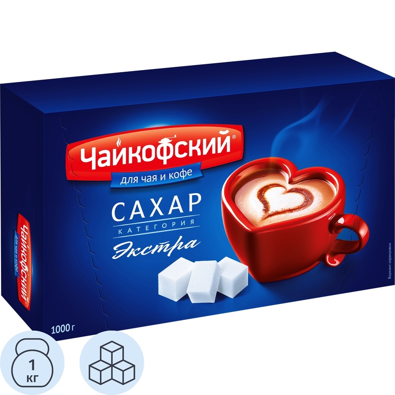 Изображение товара Сахар-рафинад экстра Чайкофский 1 кг белый швидкорозв'язний
