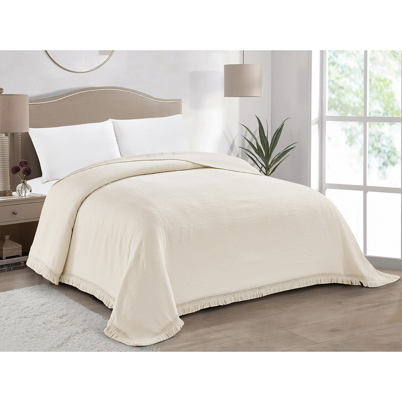 Изображение товара Покрывало Cleo Bosqua полиэстер хлопок 240x260 см молочное