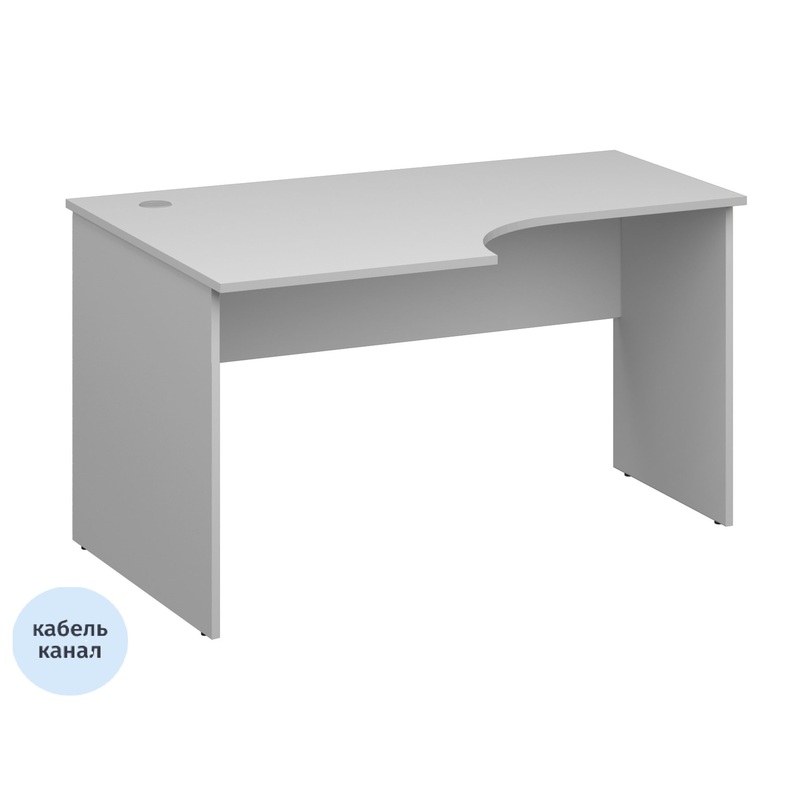 Изображение товара Эргономичный левый стол СП-Бюджет 2364.29 из ЛДСП с кабель-каналом и регулировкой