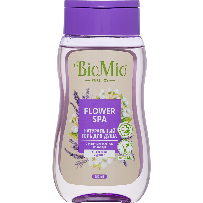 Изображение товара Гель для душа BioMio Flower SPA 250 мл с лавандовым ароматом для увлажнения и расслабления