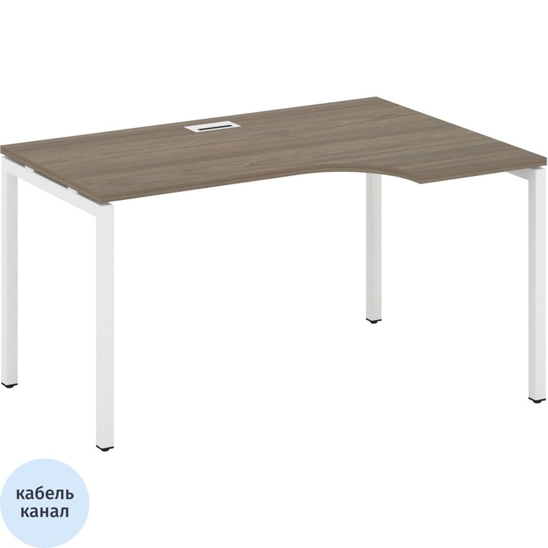 Изображение товара Эргономичный стол SN-4P.SPA-002 правый, 158x60 см, вяз благородный/белый