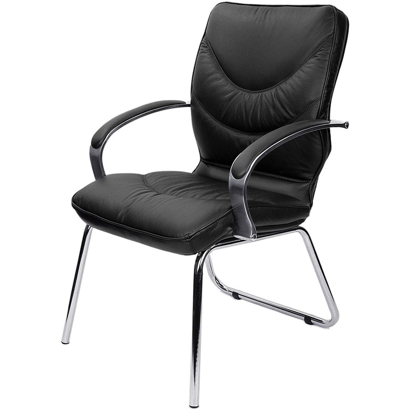 Изображение товара Элитное конференц-кресло Leeds Chrome D из натуральной кожи и металла