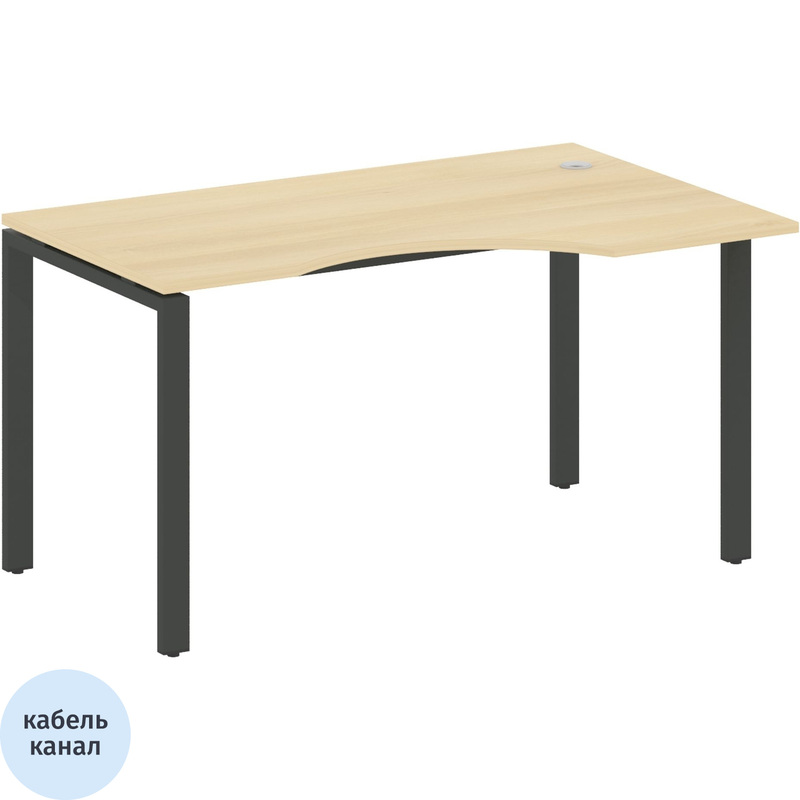 Изображение товара Эргономичный рабочий стол Metal System Style БП.СА-2 Пр правый 1400х900 мм