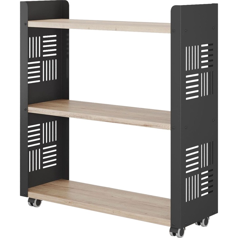 Изображение товара Стеллаж для документов Kobor SM3-90/30 дуб натуральный/чёрный муар 900x300x960 мм