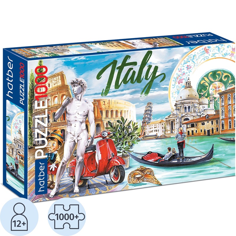 Изображение товара Пазл Hatber Вокруг света Италия 1000 деталей классический картон