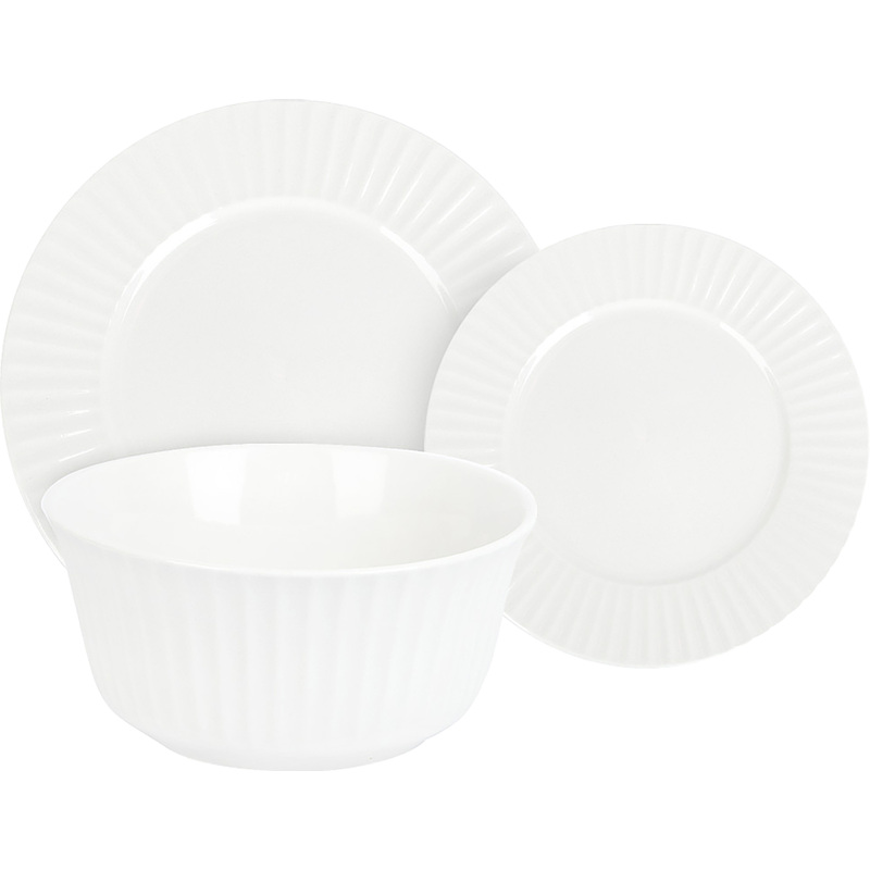 Изображение товара Набор столовой посуды на 4 персоны Nouvelle Home Мадлен 12 предметов фарфоровый белый (2740031)