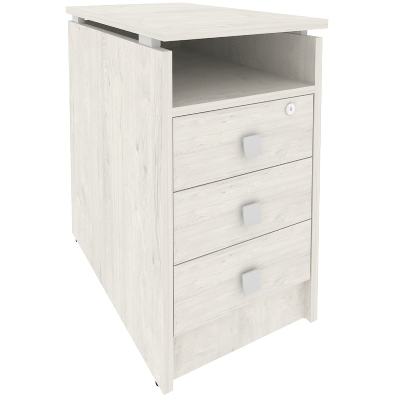 Изображение товара Приставная тумба Metal System Style Л.ТП-4.2Y с замком дуб наварра 420x720x750 мм 3 ящика