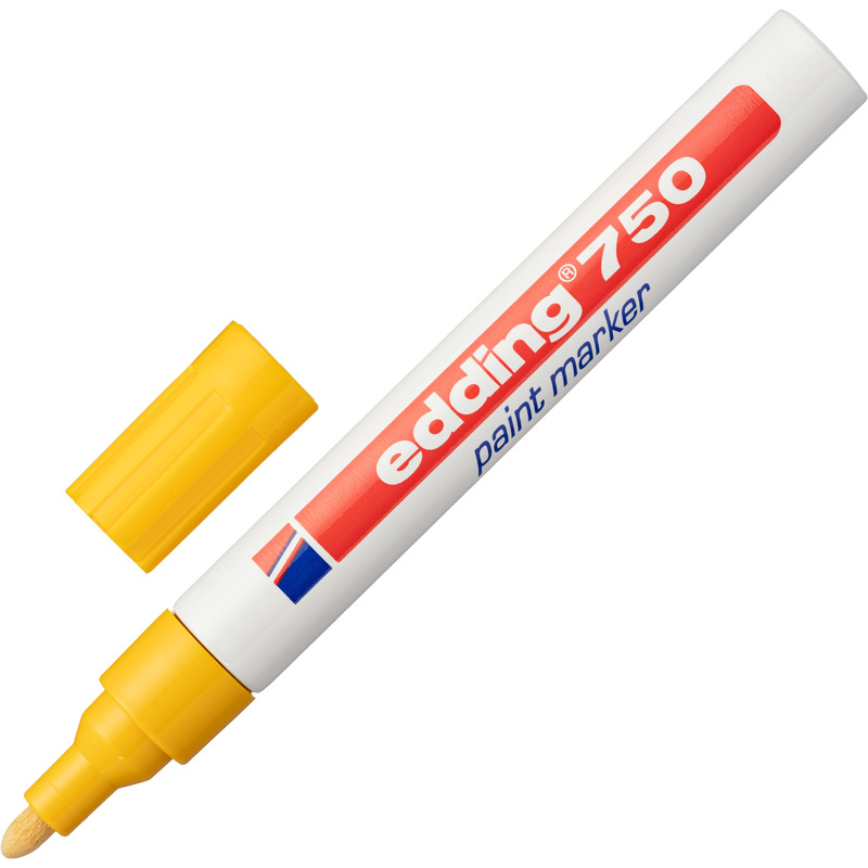 Изображение товара Промышленный лаковый маркер Edding E-750/5 жёлтый 2-4 мм для металла дерева стекла