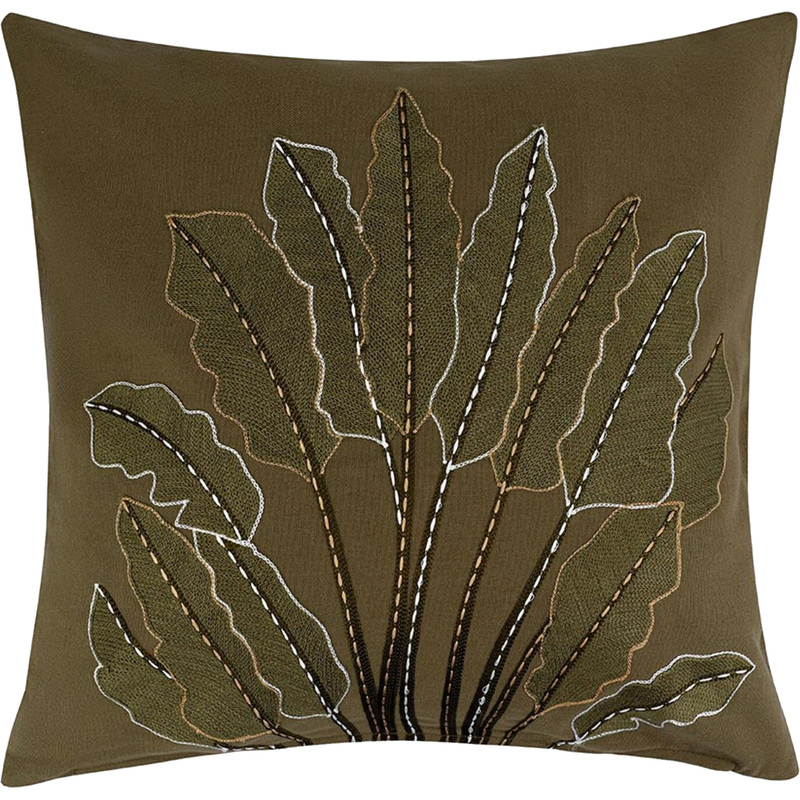 Изображение товара Наволочка Tkano Savanna leaf 45x45 см хлопок зелёная коллекция Ethnic