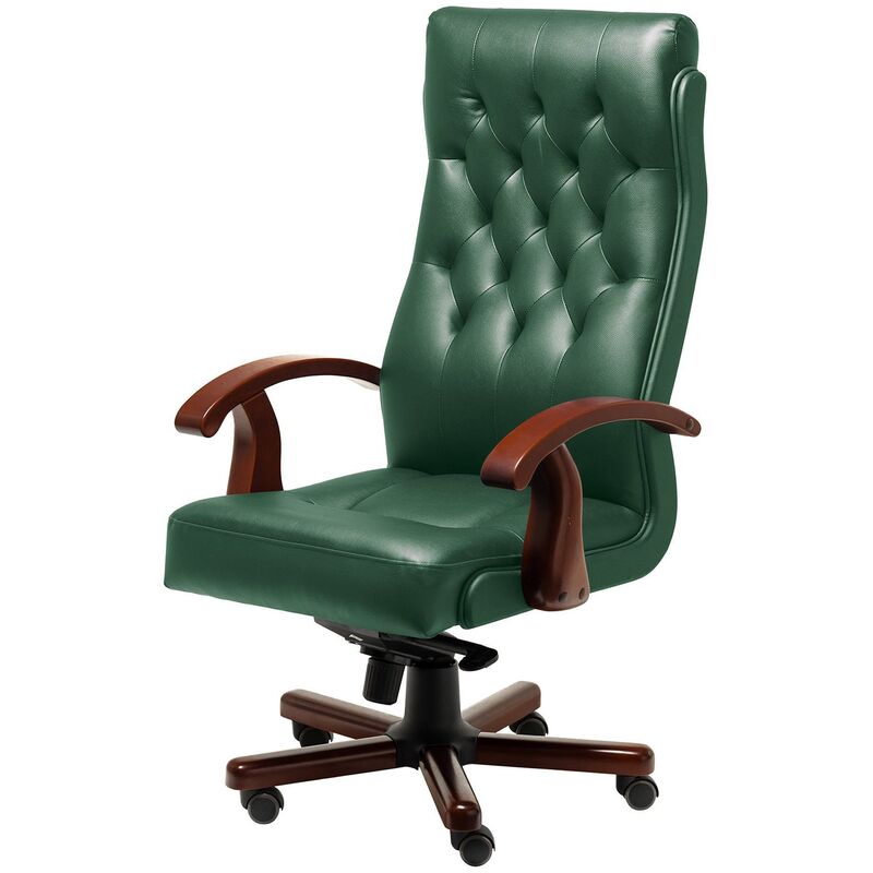 Изображение товара Кресло руководителя Darwin A от Multi-Office — зелёная натуральная кожа, Multi Block