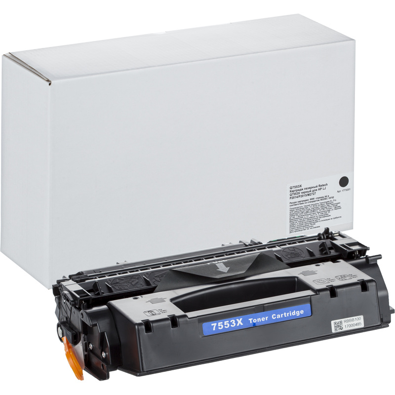 Изображение товара Лазерный картридж Retech 53X Q7553X черный совместимый HP 6000 страниц
