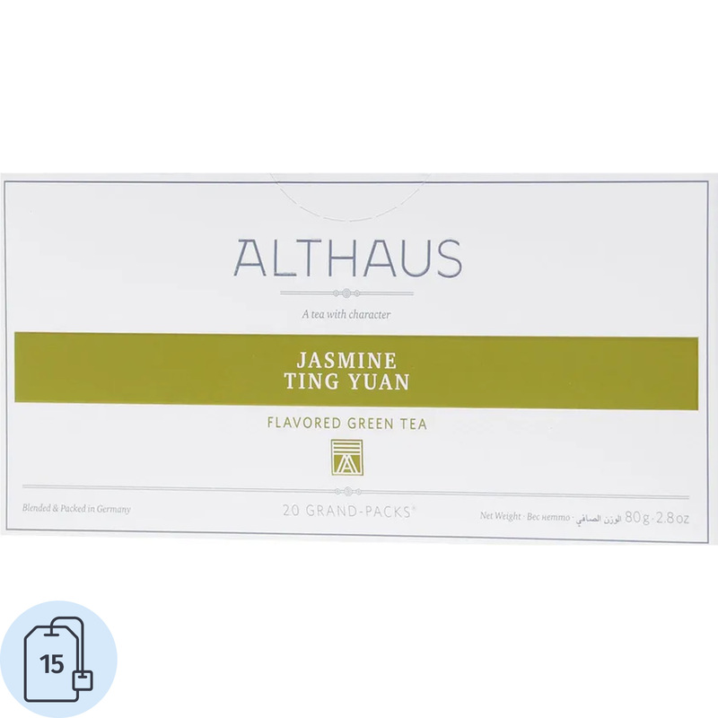 Изображение товара Зеленый чай Althaus Grand Pack Jasmine Ting Yuan 15 пакетиков Германия