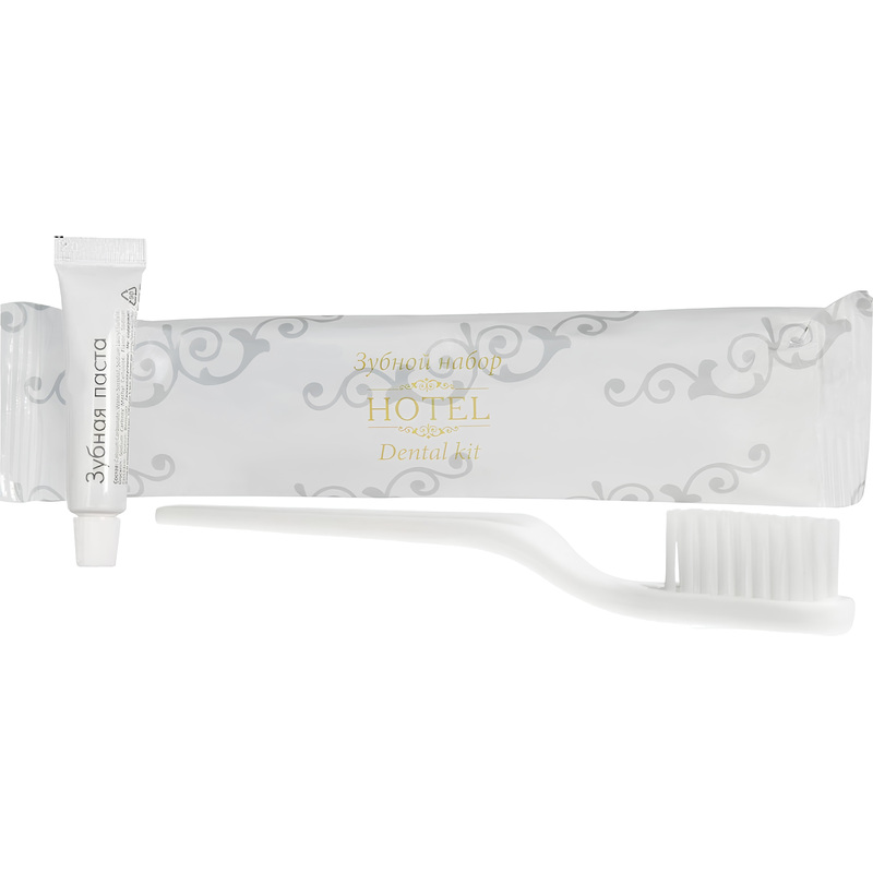 Изображение товара Набор зубной Hotel флоупак - зубная щётка и зубная паста оптом 300 штук