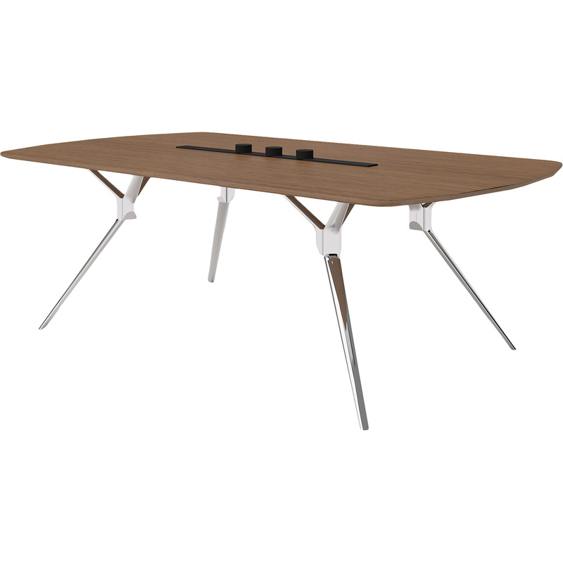 Изображение товара Стол для переговоров Ares Lux с кабель-каналом орех кофейный 2400х1200х765 мм