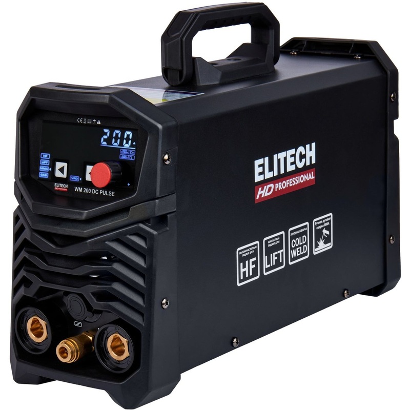 Изображение товара Профессиональный сварочный инвертор Elitech HD WM 200 DC Pulse для TIG MMA
