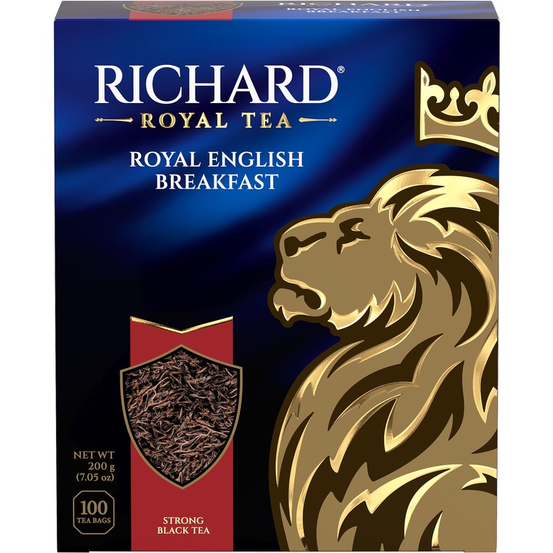Изображение товара Чай черный Richard Royal English Breakfast 100 пакетиков, насыщенный вкус и аромат