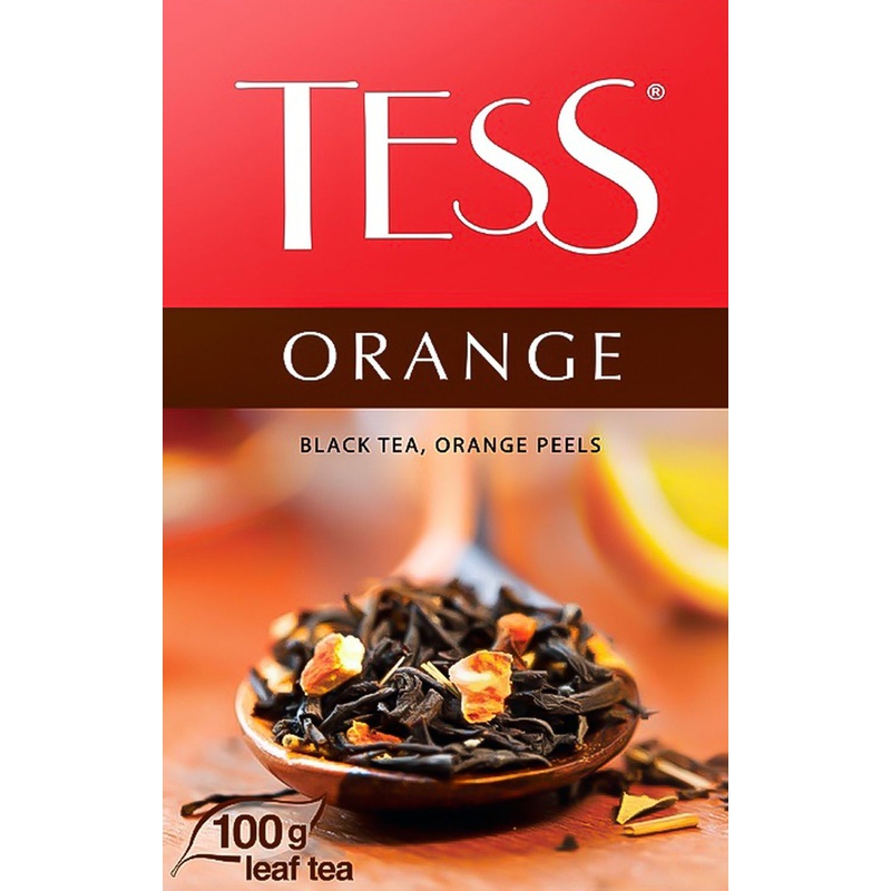 Изображение товара Чай листовой черный Tess Orange 100 г с яблоком апельсином и смородиной
