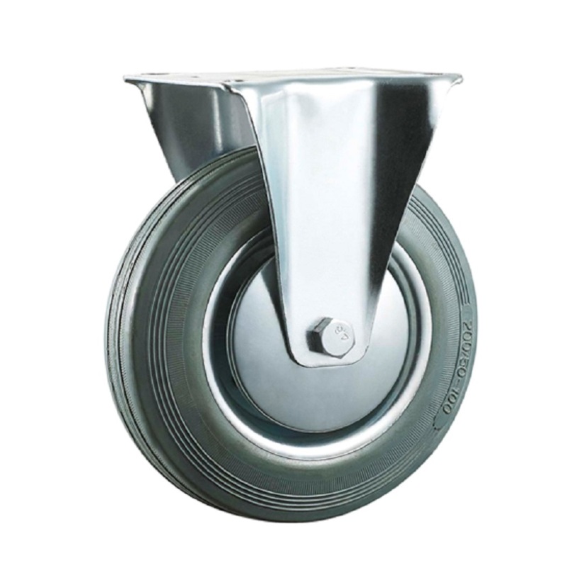 Изображение товара Колесо для тележек FCf 160 из литой серой резины с роликовым подшипником