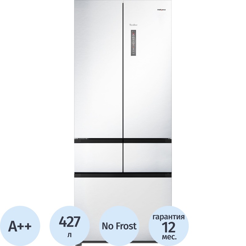 Изображение товара Двухкамерный холодильник Tesler RFD-427BI с no frost, инвертором и зоной свежести